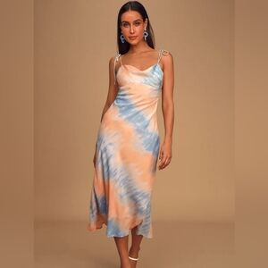 Emory Rose Tie-Strap Midi Dress